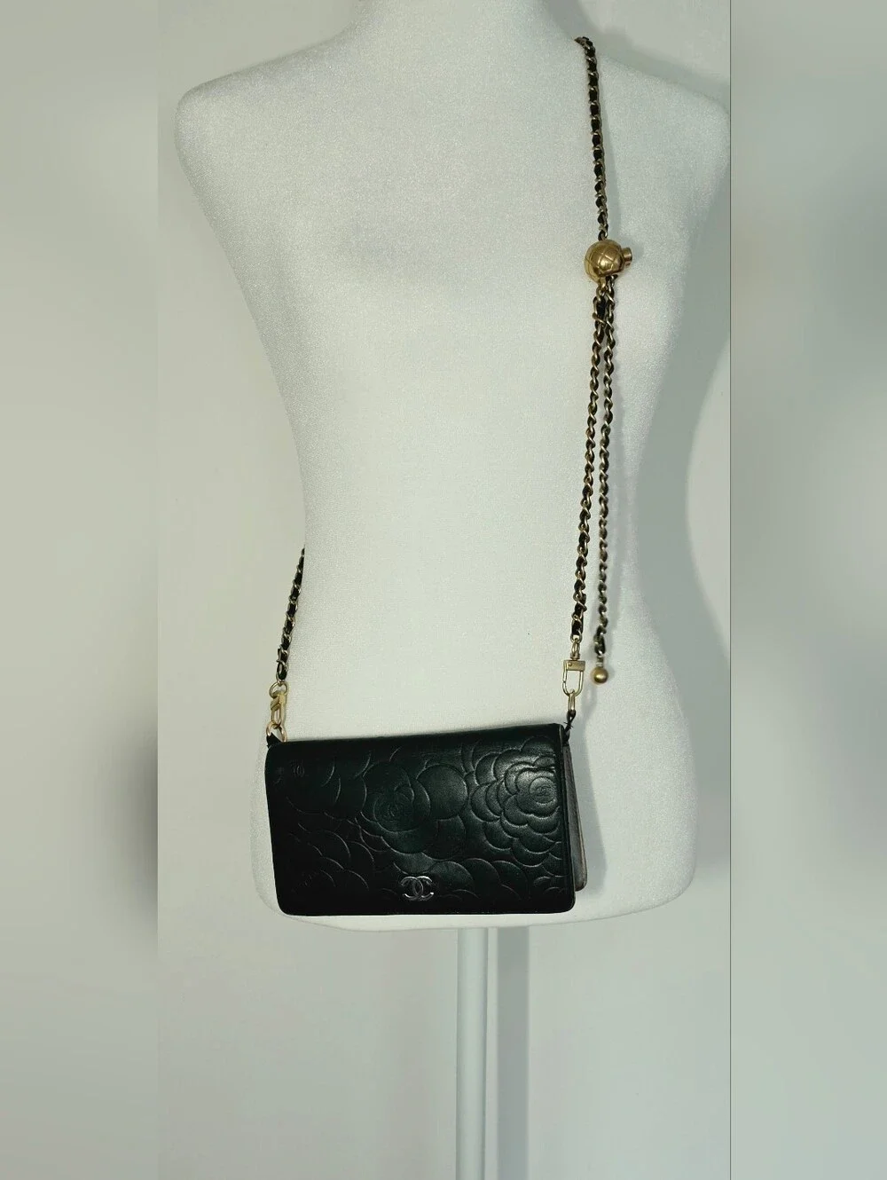 Authentic Chanel Long Clutch/Wallet Black Leather